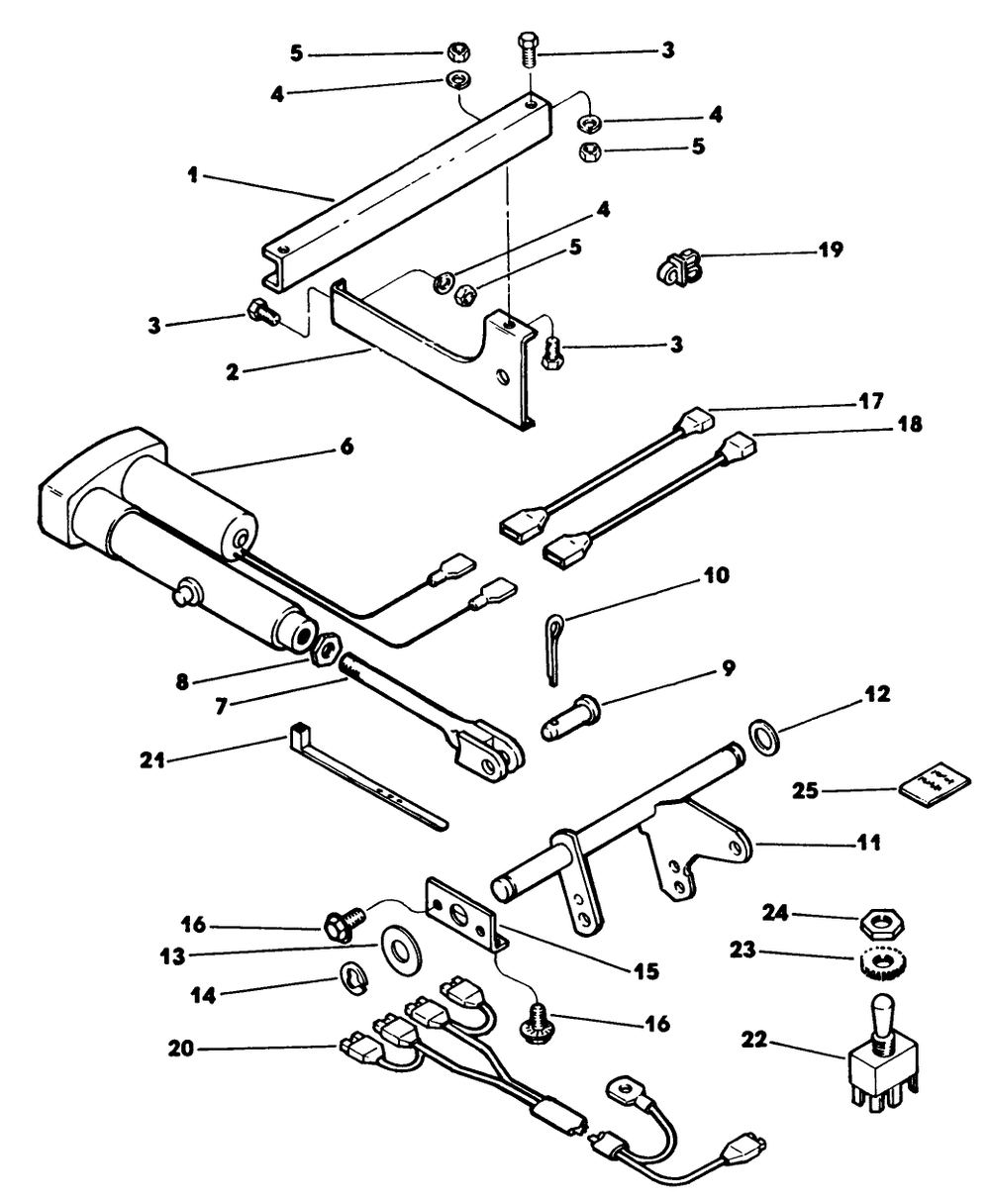 Electric Lift Kit Diagram and Parts List for 62542C (H00000001-H99999999)(1989) Lawn Boy Lawn Tractor